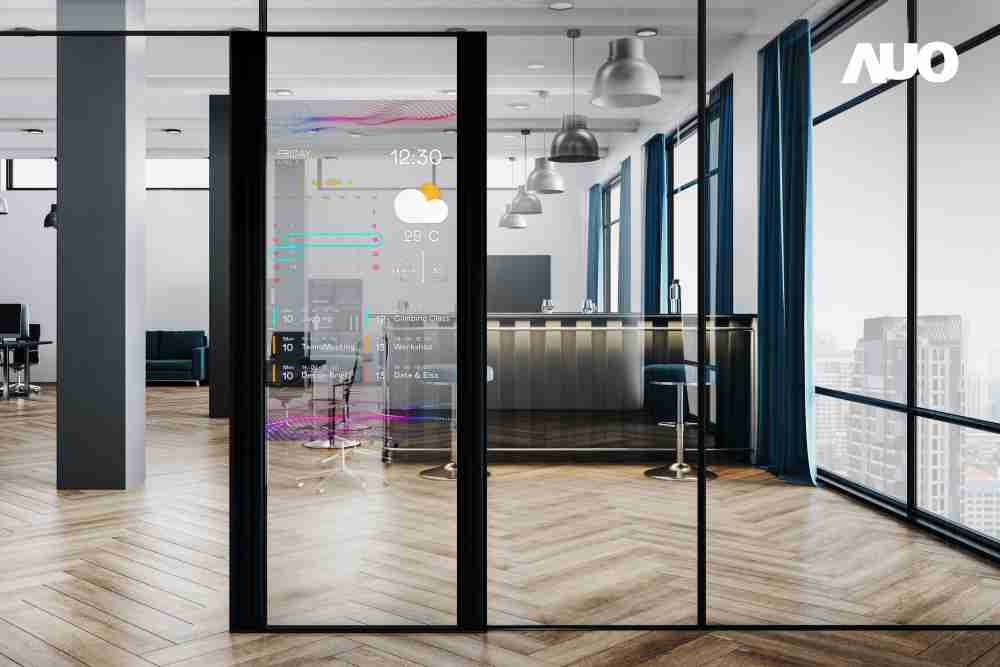 60吋Micro LED透明窗屏显示器，，可依需求调整并延伸应用于不同场域，，，包括汽车侧窗或家庭玄关、、、智慧橱窗、、、商业展示等面向，，，，提供丰富的信息娱乐内容